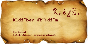 Kléber Ádám névjegykártya