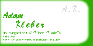 adam kleber business card